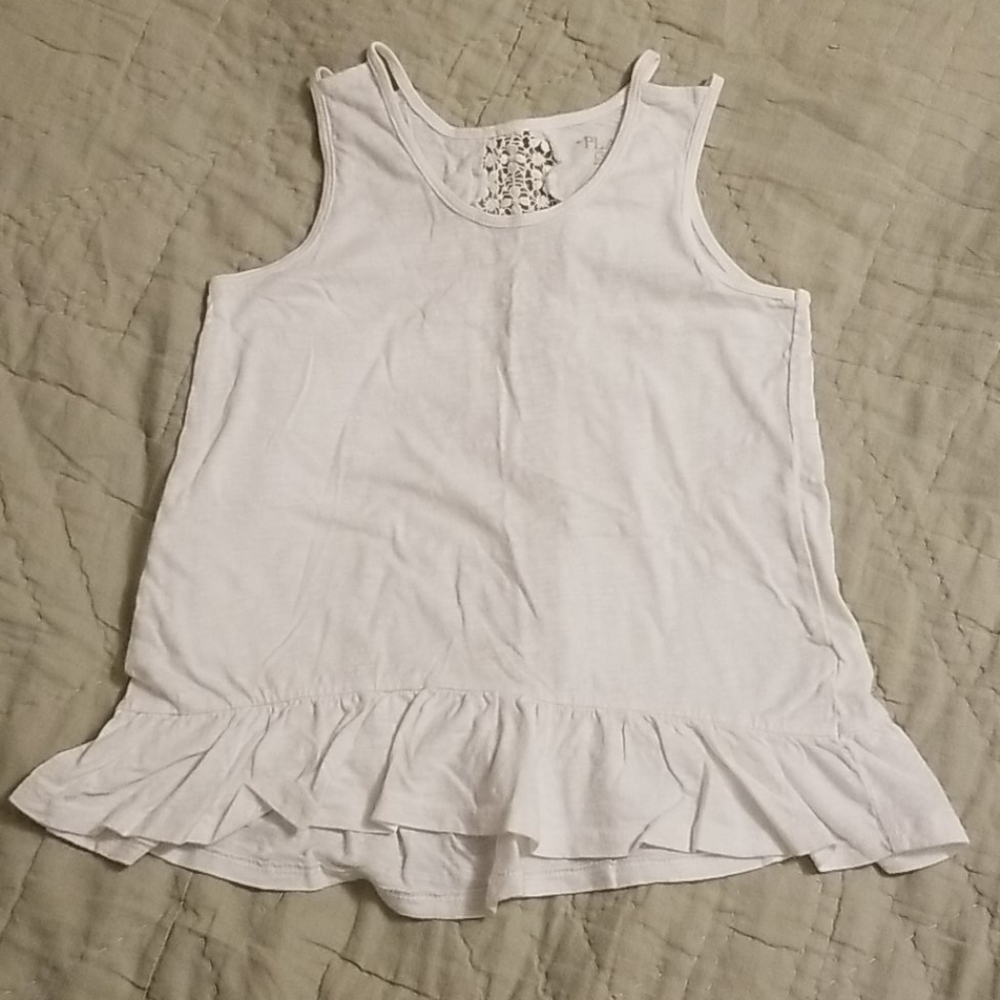 The Children's Place girls white flowy tank 7/8